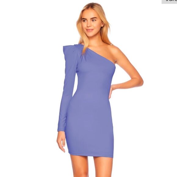 NWT Susana Monaco Pleated One Arm Dress Purple Orchid XL - Picture 11 of 14